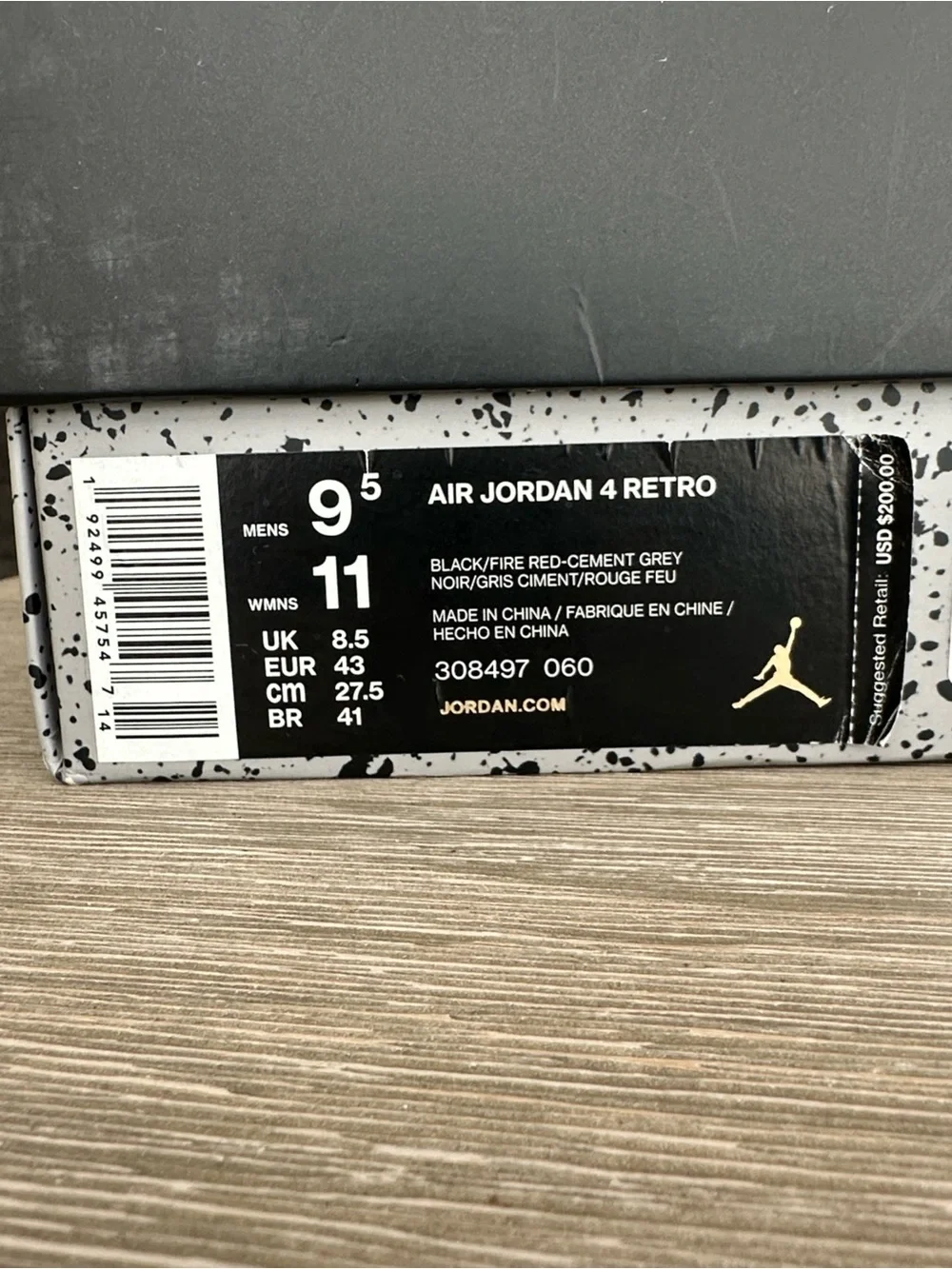 Air Jordan 4 Retro Black/Red & Cement Grey